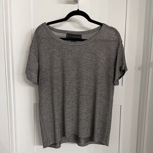 Polly & Esther Heather Gray Women's Short Sleeve Top